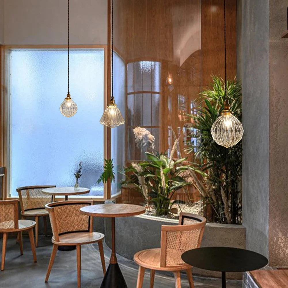Scandinavische En Retro Kristallen Glazen Hanglamp - hanglampen - gemonteerd