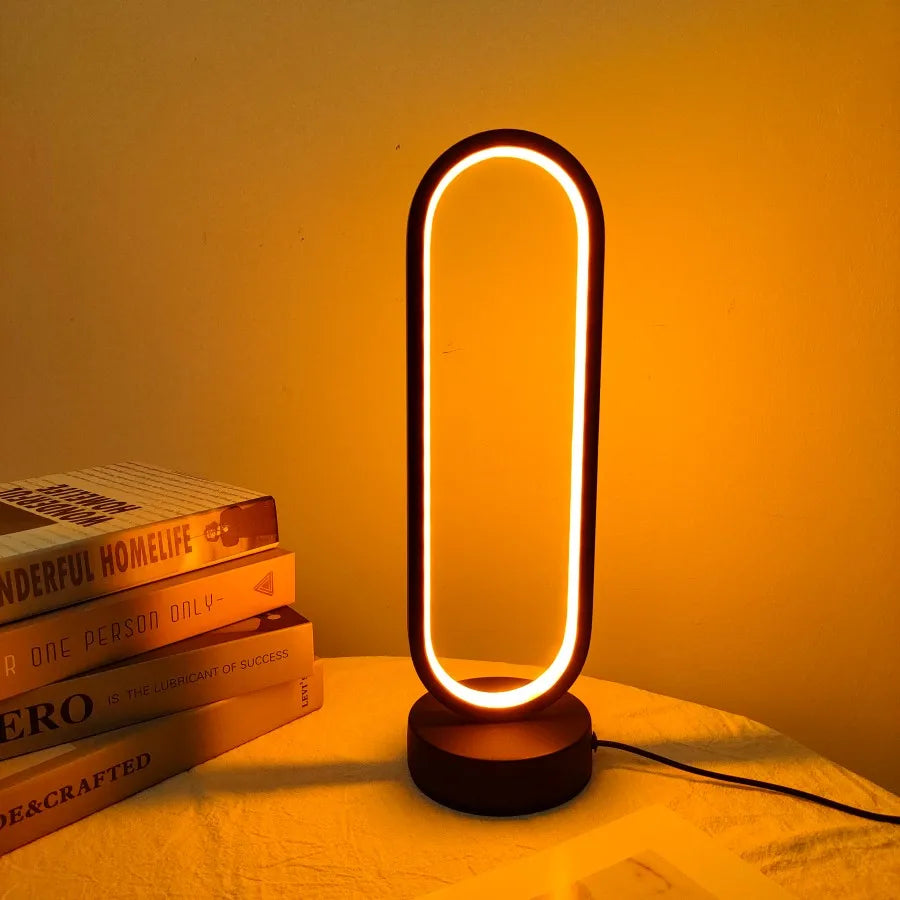 LunaHalo – Luxe Dimbare LED Ringlamp voor Slaapkamer en Woonkamer - tafellampen