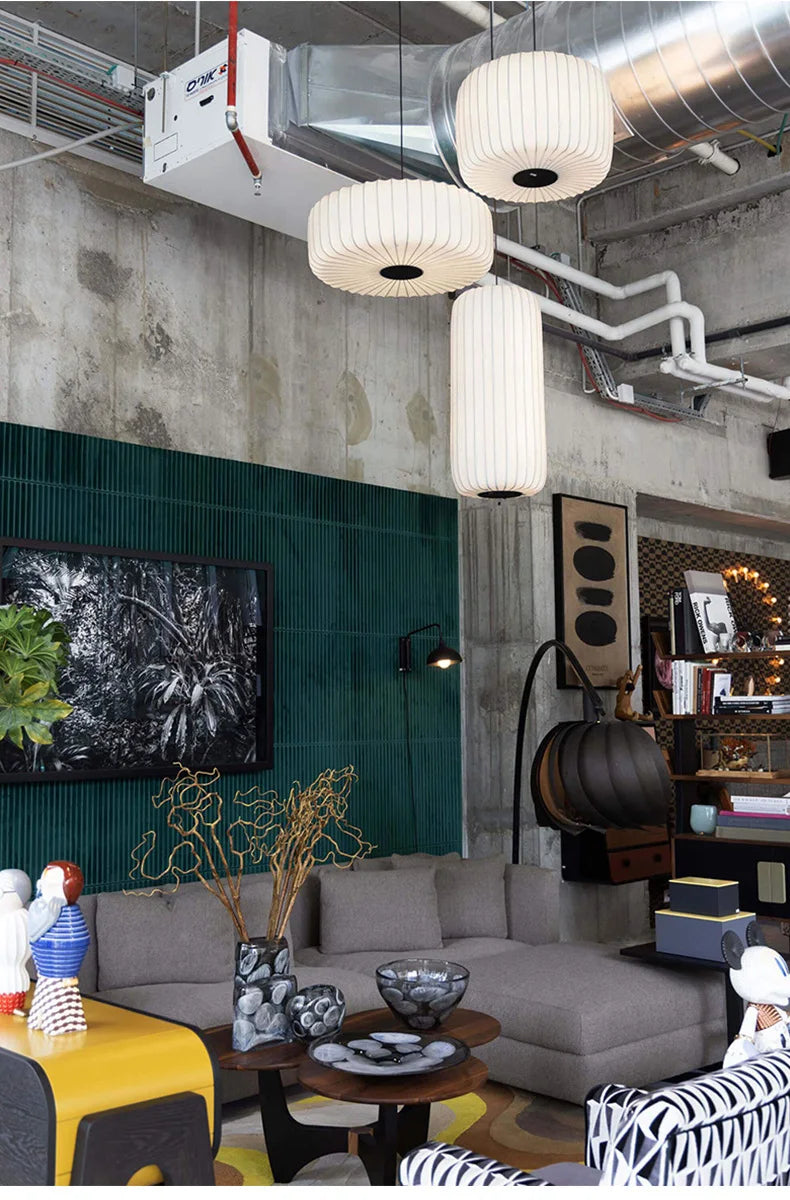Modern Japanese Wabi Sabi Zijdehanglamp - plafondlampen - gemonteerd