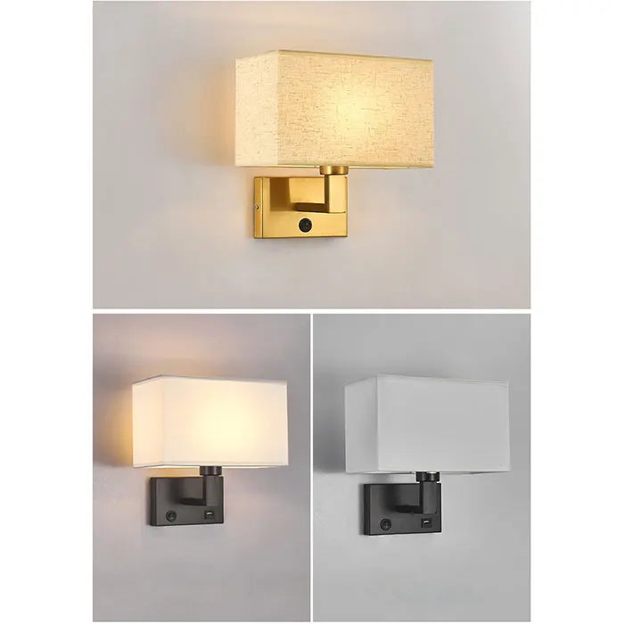 Moderne Wandlamp met Stoffen Kap - wandlampen - detail