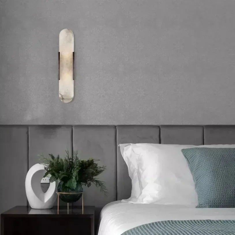Luxe Marmeren Wandlamp – Modern Design met Stijlvolle Verlichting - wandlamp - detail