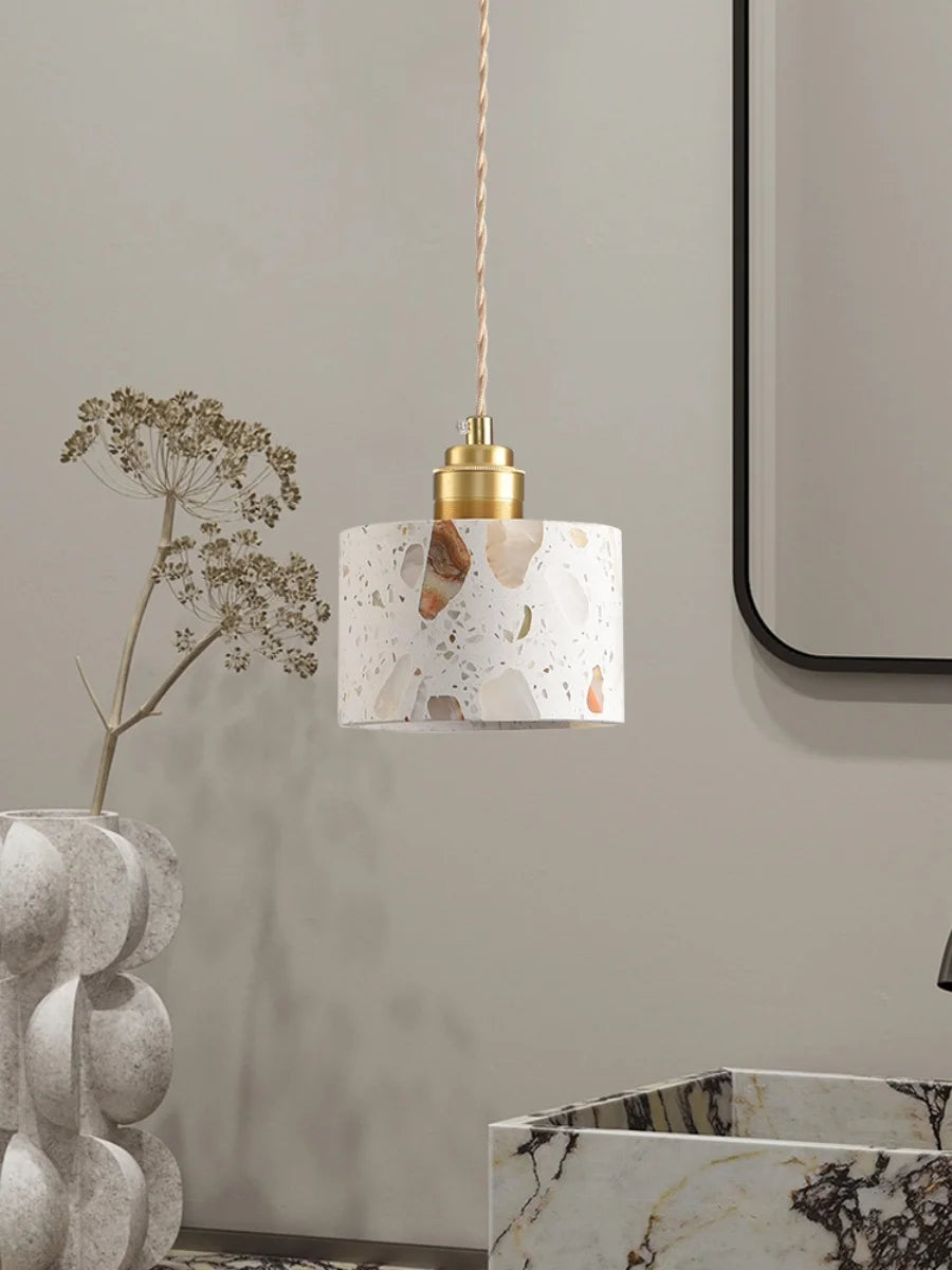 TerraLume LED Hanglamp – Moderne Terrazzo & Koper Designlamp - hanglampen - in de kamer