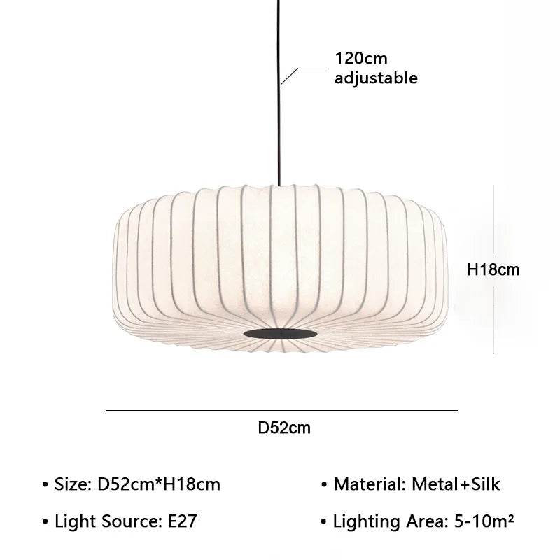 Modern Japanese Wabi Sabi Zijdehanglamp - plafondlampen - afmetingen