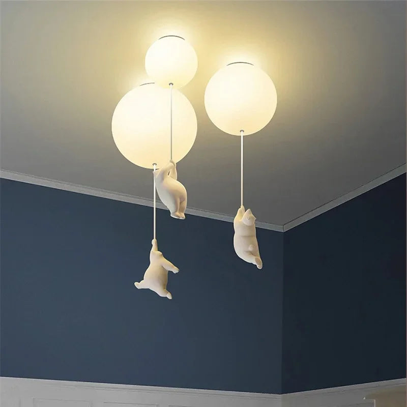 PolarGlow Designer Polar Bear Chandelier