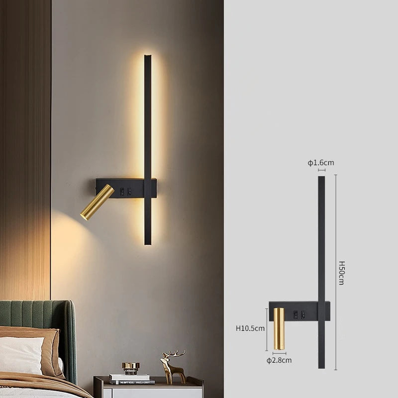 AuroraLuma Nordic Dual LED Wandlamp - wandlamp - sfeerbeeld