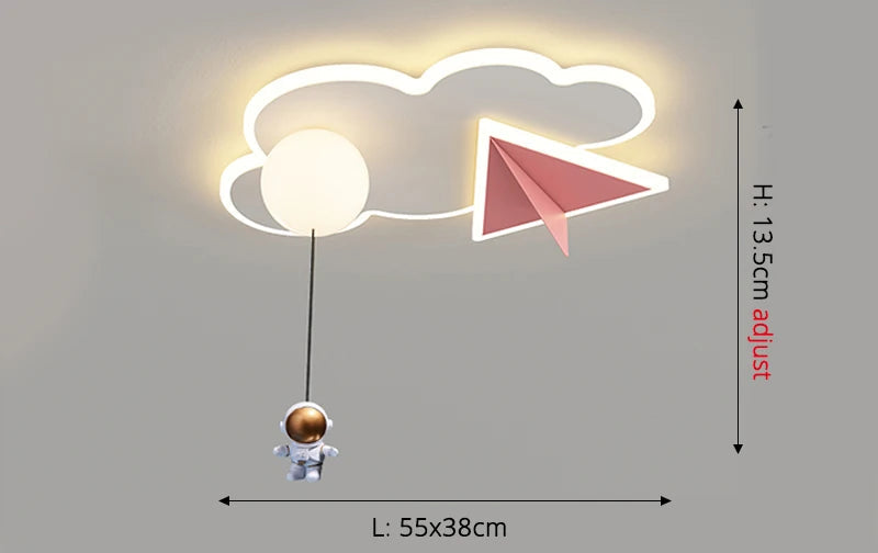 CosmoGlow Astronaut Wolkenplafondlamp - plafondlamp - sfeerbeeld