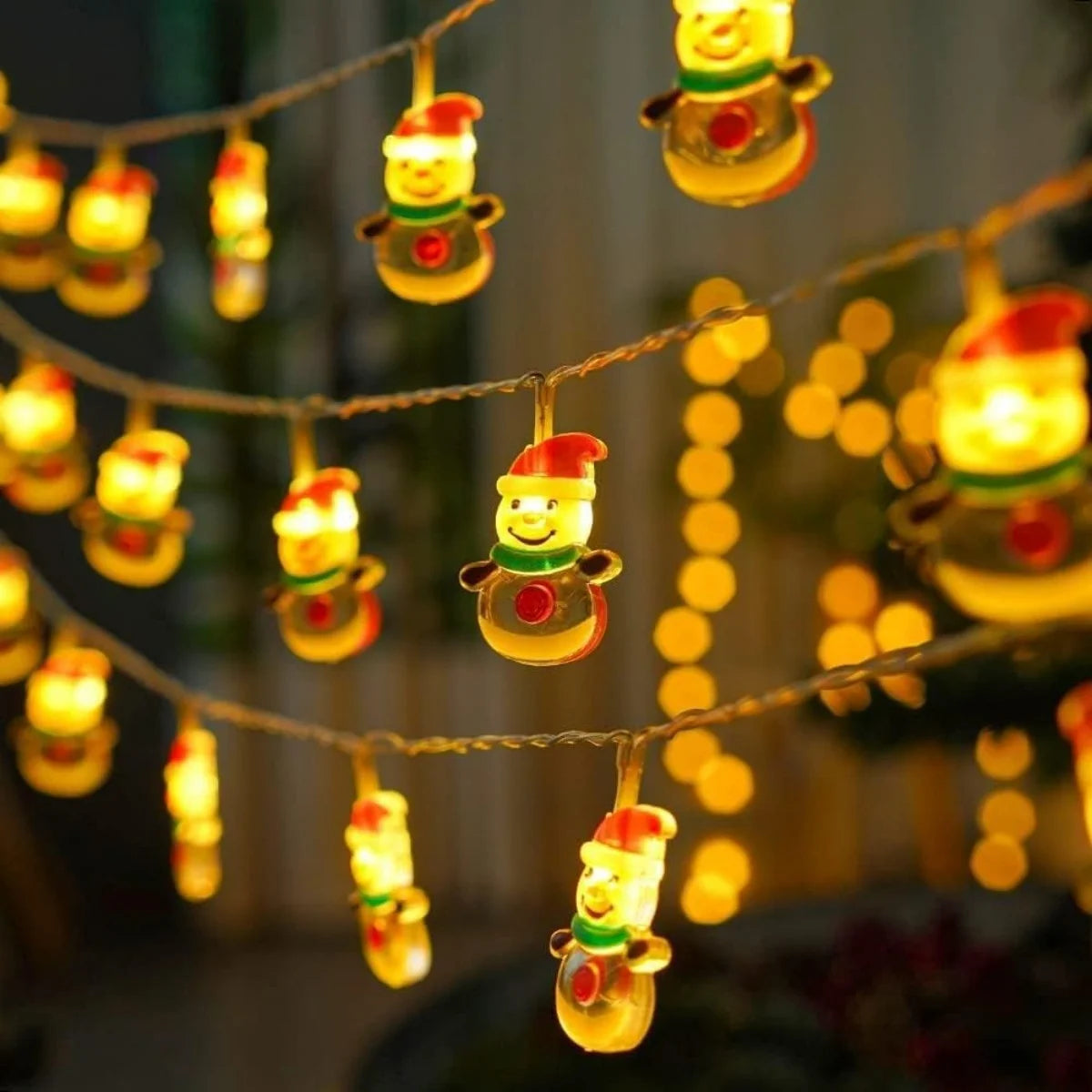 LumiJoy Kerst LED Slinger – Kerstboom, Sneeuwpop & Kerstman Lichtsnoer - buitenverlichting - sfeerbeeld