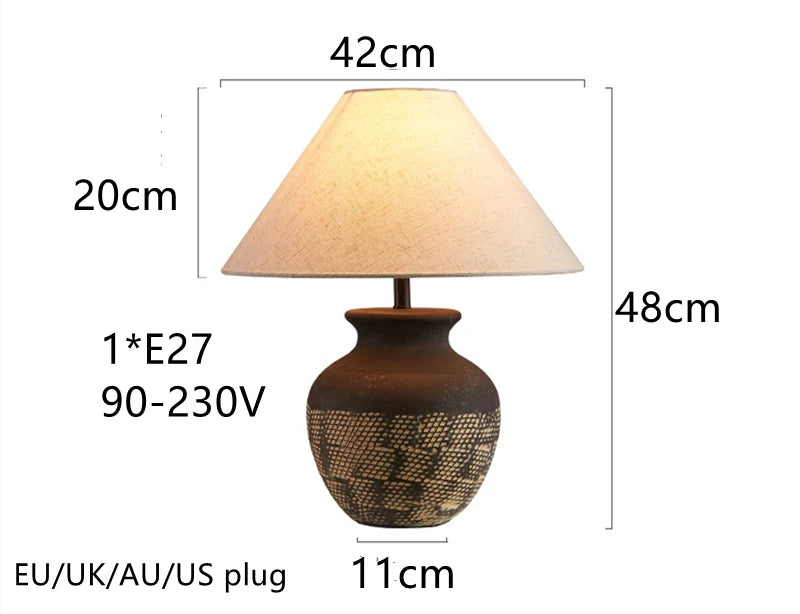 ZenGlow Handcrafted Ceramic Table Lamp - wandlamp & tafellamp - afmetingen