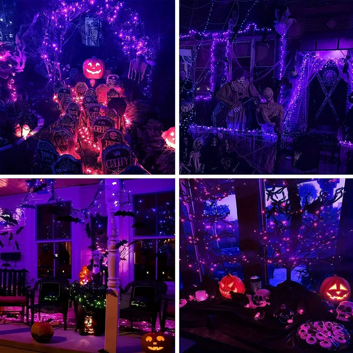 GLOWSPELL – Halloween LED Sfeerverlichting 100/200 LEDs met Zwarte Draad - buitenverlichting - verlicht