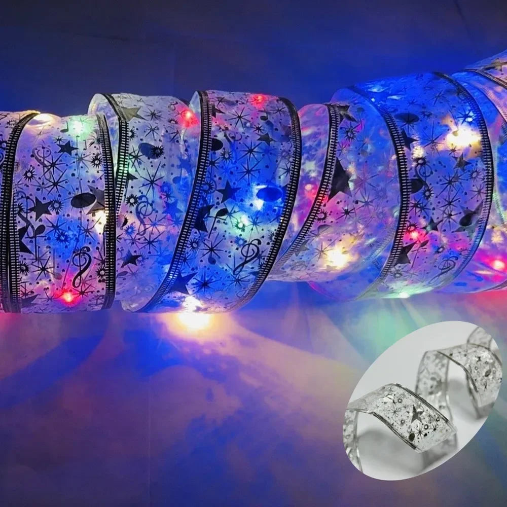 LumiRibbon Gouden Kerstlint Lichtslinger – 2M/5M/10M LED - buitenverlichting - verlicht