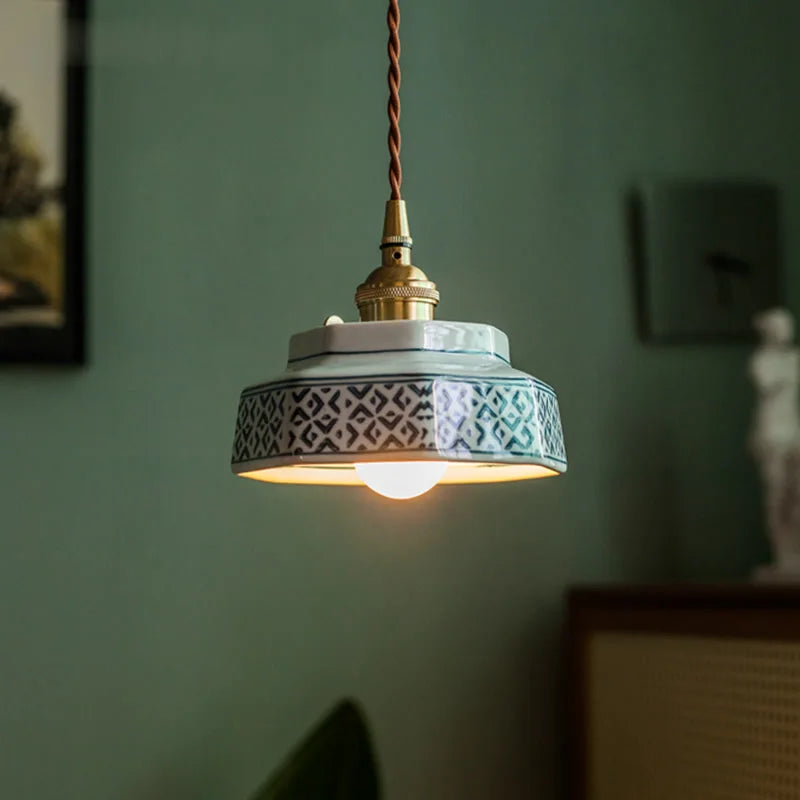 AuroraVerde Donkergroene Keramische Hanglamp - hanglampen - in de kamer