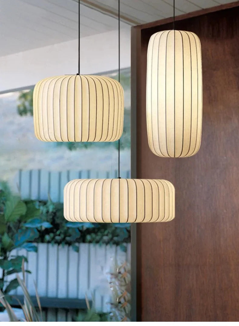 Modern Japanese Wabi Sabi Zijdehanglamp - plafondlampen - sfeerbeeld