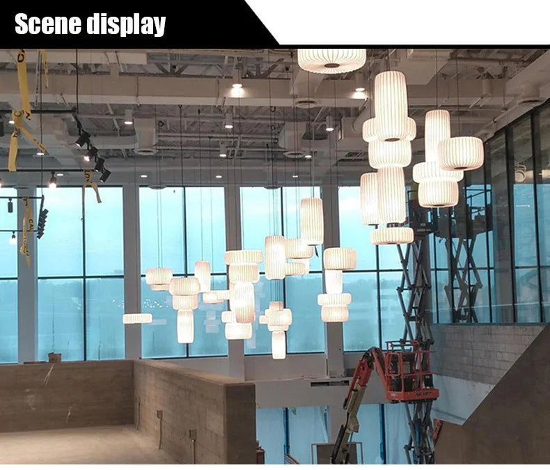 Modern Japanese Wabi Sabi Zijdehanglamp - plafondlampen - afmetingen