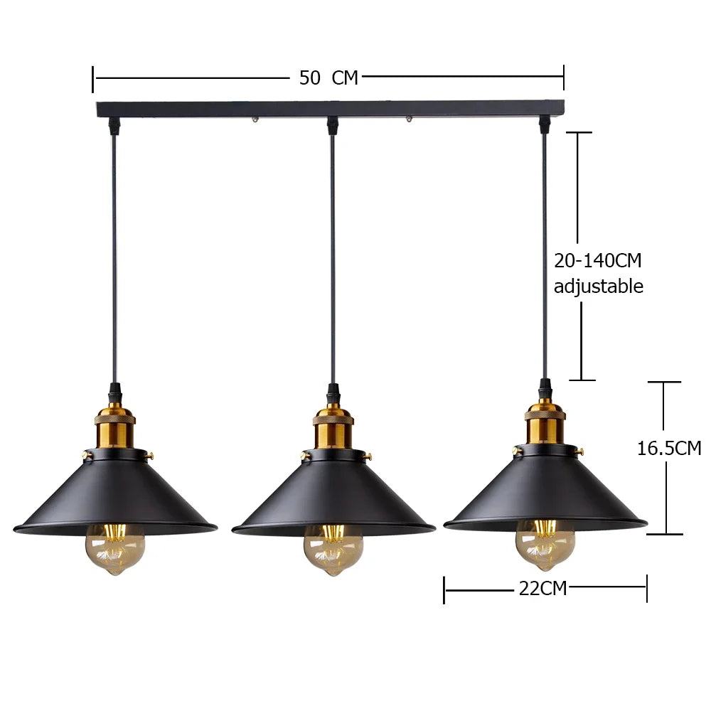 IronGlow Vintage LED Hanglamp – Retro Industriële Verlichting voor Keuken & Woonruimte - hanglampen - gemonteerd