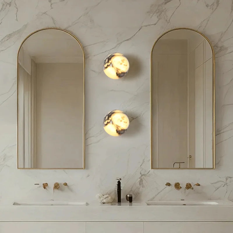 Luxe Natuursteen Wandlamp - wandlamp - in de kamer