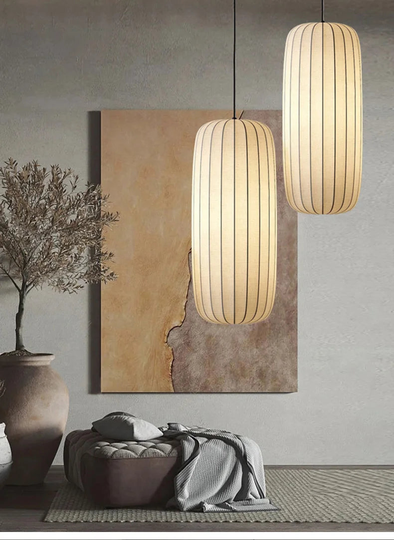 Modern Japanese Wabi Sabi Zijdehanglamp - plafondlampen - materiaaldetail