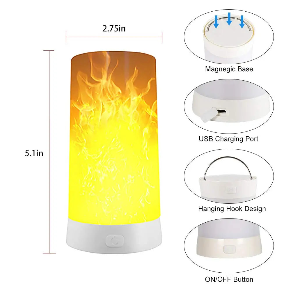 FLAMO USB Oplaadbare LED Vlamlamp - tafellampen - close-up
