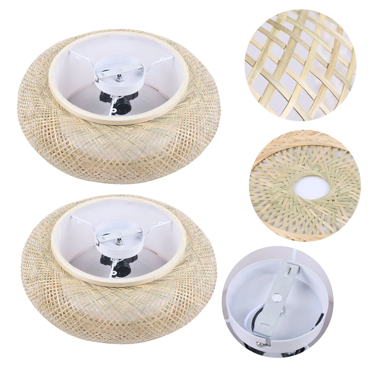 LumaBambu: Moderne Bamboe Plafondlamp Flush-Mount - plafondlamp - close-up
