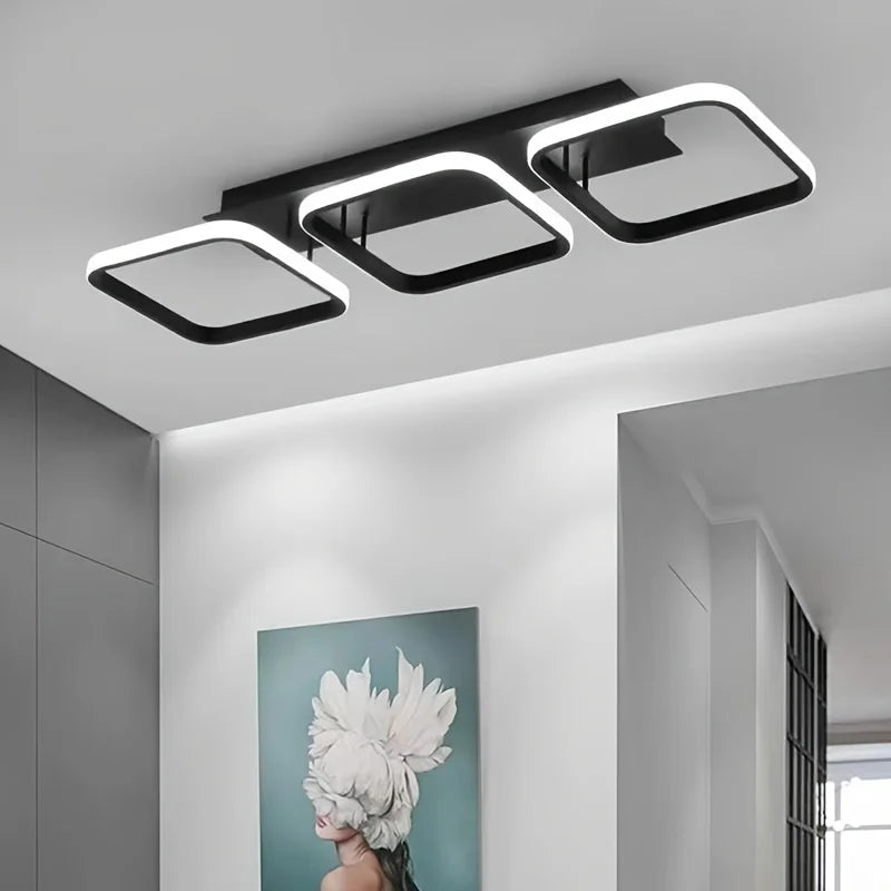 Nordic Luxury LED Ceiling Lamp – Dimmable Square & Round Pendant Lamp for Modern Interiors