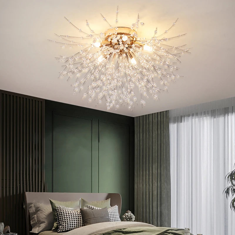 Dandeluxe Paardenbloem Kristal Plafondlamp - plafondlamp - sfeerbeeld