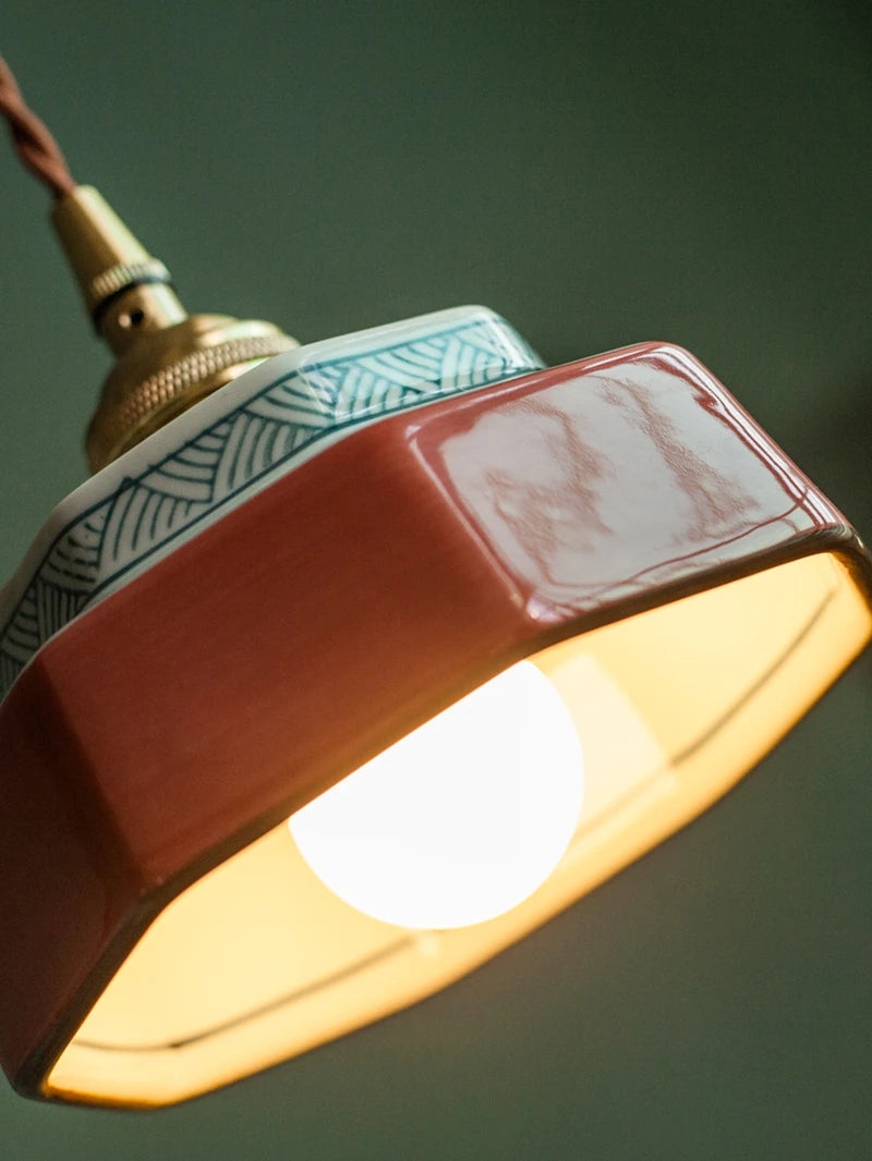 AuroraVerde Donkergroene Keramische Hanglamp - hanglampen - materiaaldetail