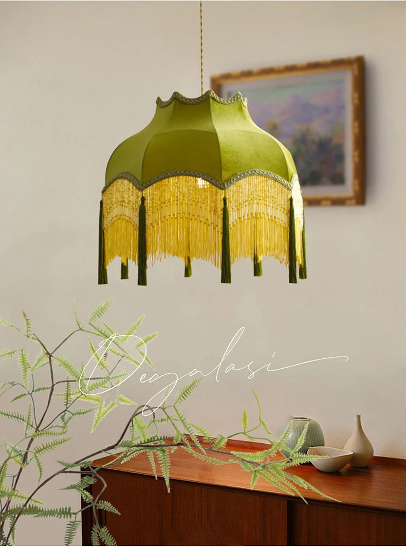 ChâteauLumière Franse Retro Koper & Stoffen Kwast Chandelier - hanglampen