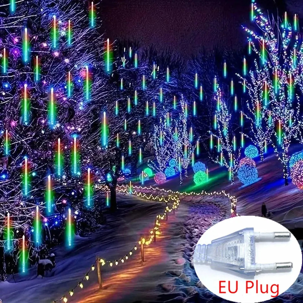LumiRegen 50cm LED Vallende Sterren Regen-kerstverlichting - buitenverlichting - close-up