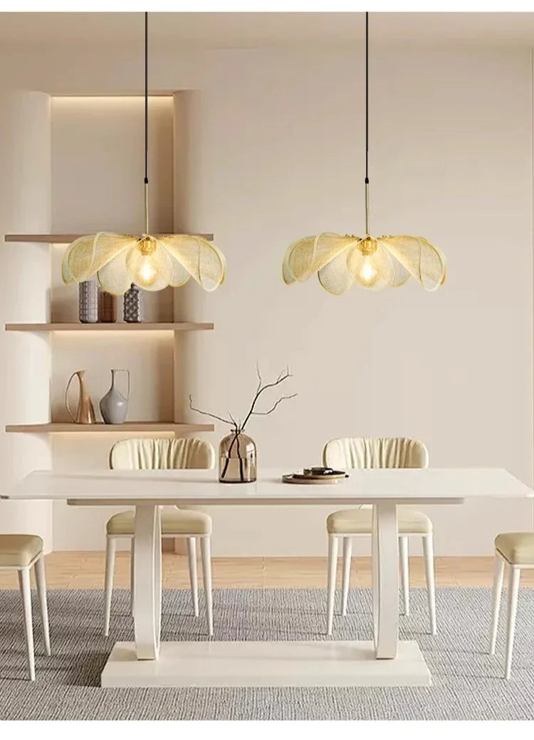 SabiFlora Wabi-Sabi Stoffen Hanglamp - plafondlamp - zijaanzicht
