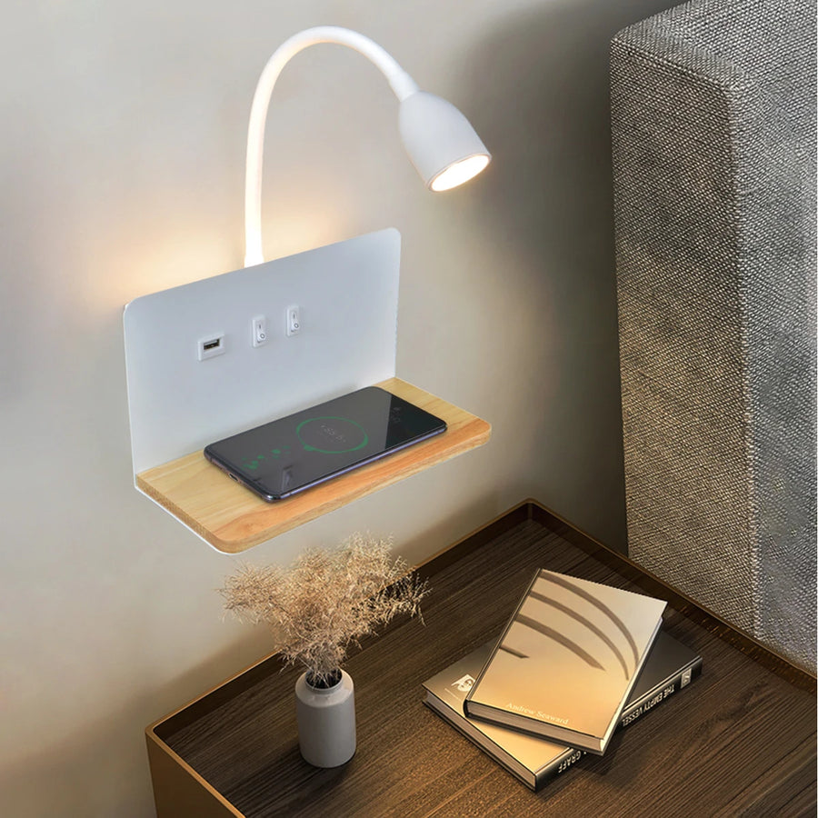 LumiCharge – Stylish Wall Lamp with Wireless Charging