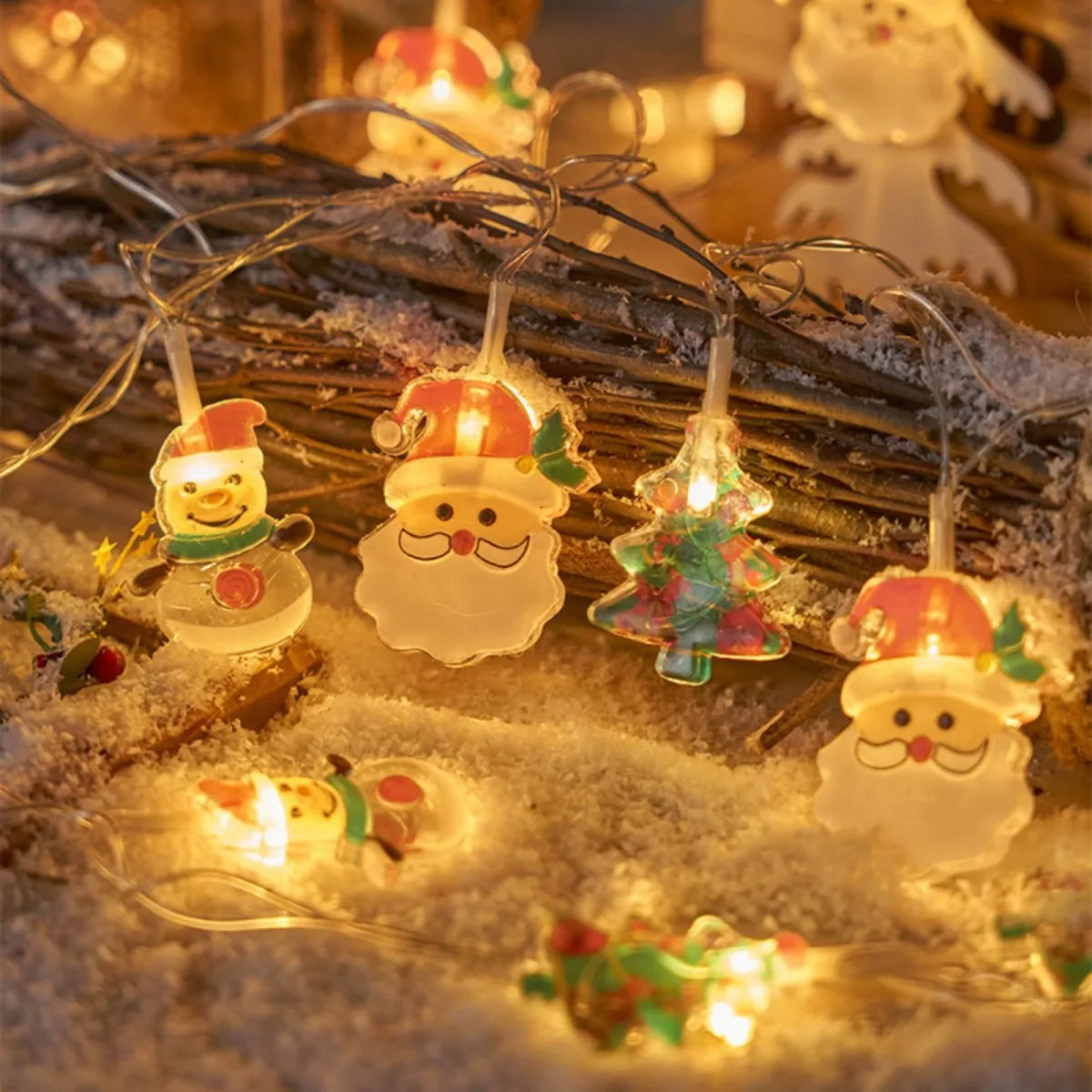 LumiKerst LED Christmas lights with Snowman, Christmas tree & Santa Claus