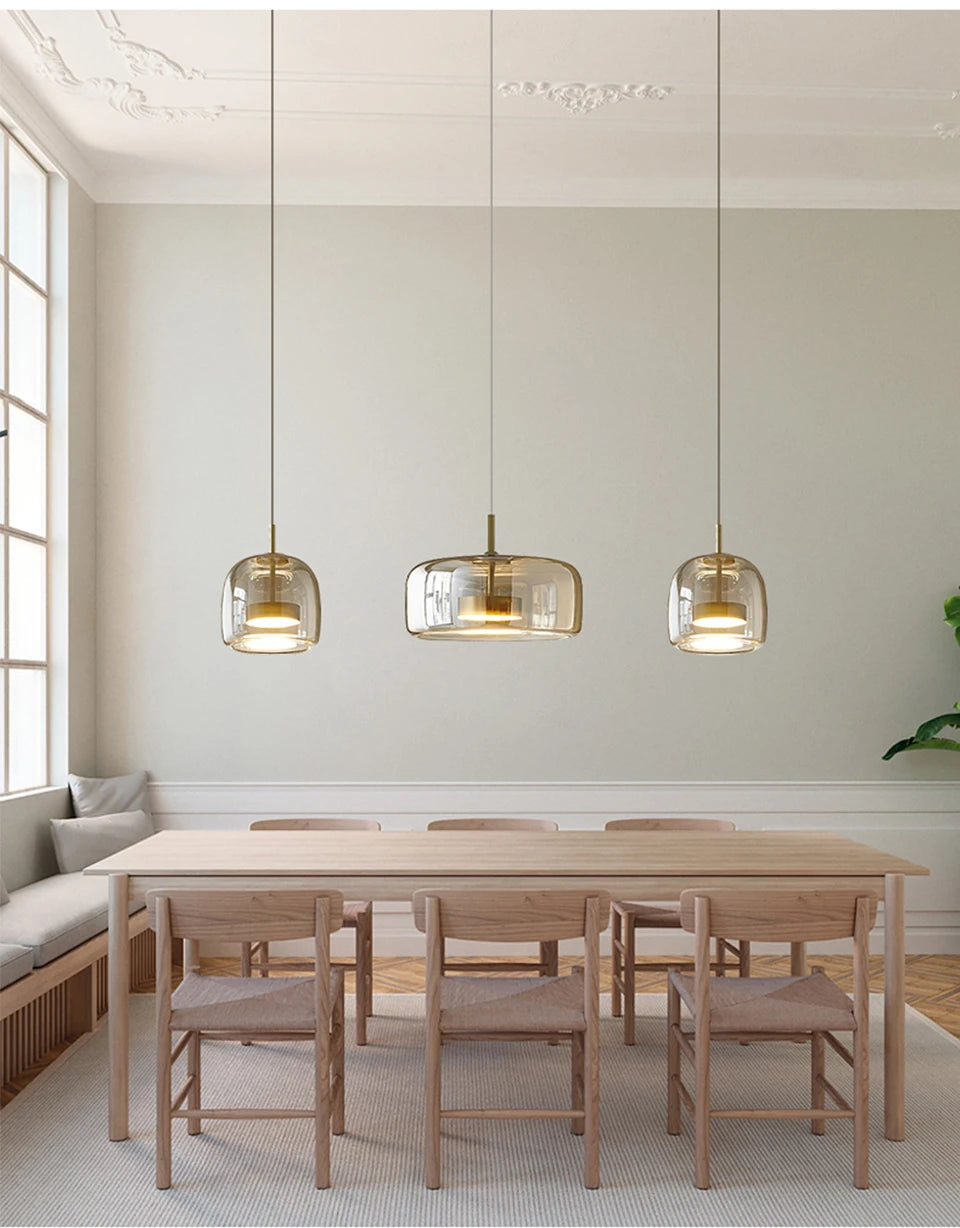 LumiGlow – Elegante Glassteen Hanglamp met LED-verlichting - hanglampen - afmetingen