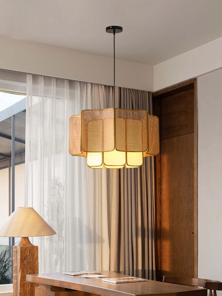 Japanse Wabi Sabi Boheemse Rotan Hanglamp - hanglampen - detail