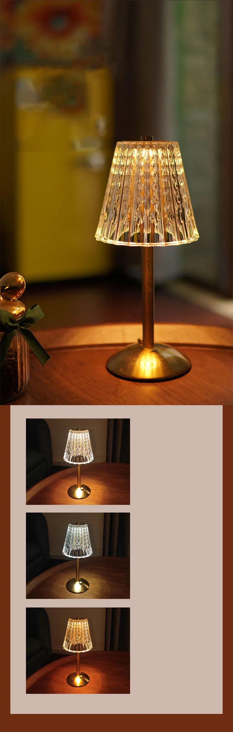 Aurora CrystalTouch – Klassieke Kristallen LED Tafellamp met Touchfunctie - tafellampen - detail