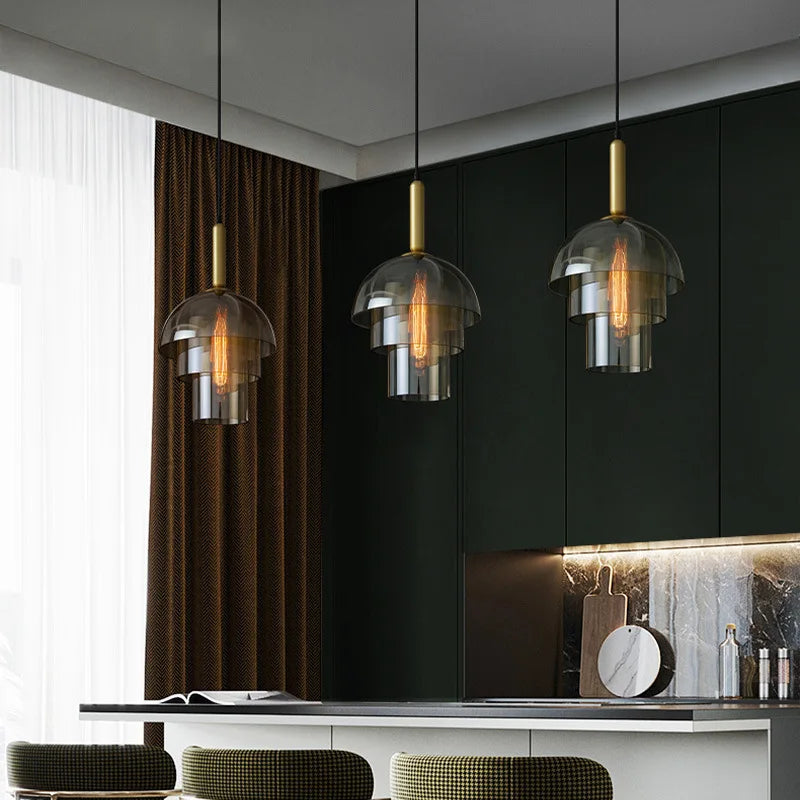 Luminova Vintage Champagne Hanglamp - hanglampen - sfeerbeeld