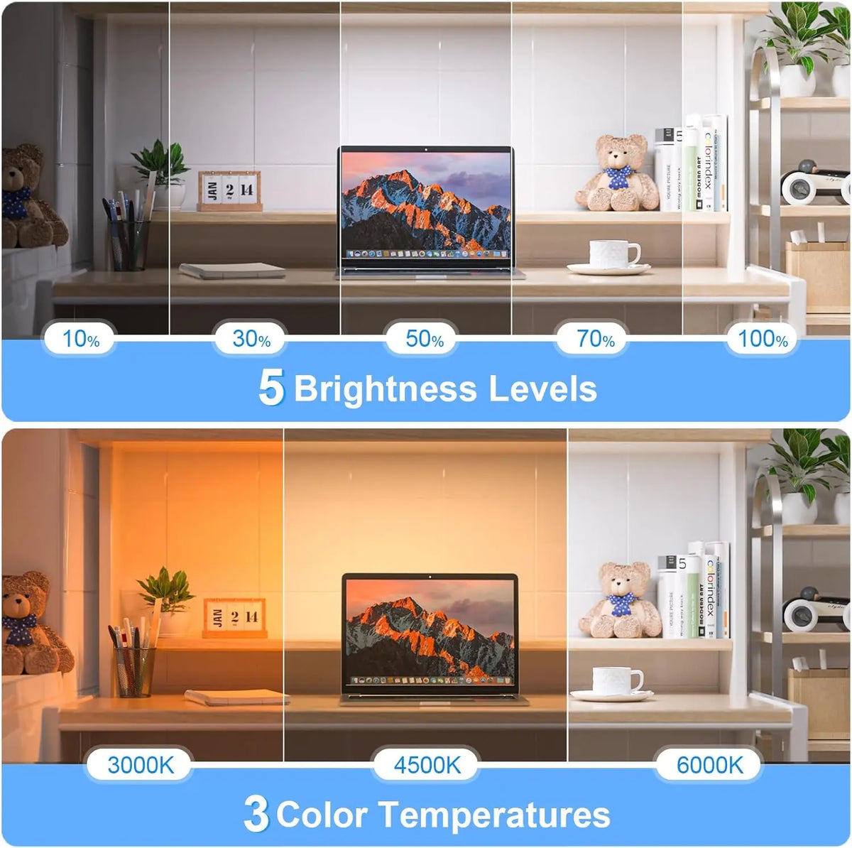 GlowPro 5W Oplaadbare Dimbare Nachtlamp - plafondlampen - in de kamer