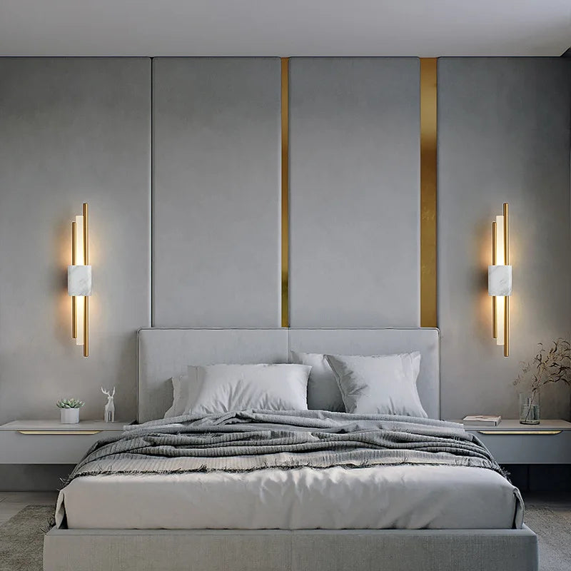 Modern Luxe Marmeren LED Wandlamp - wandlamp - in de kamer