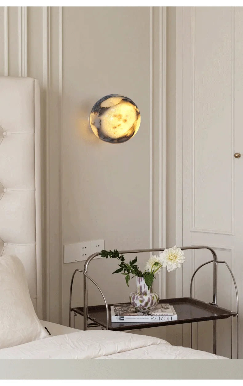 Luxe Natuursteen Wandlamp - wandlamp - verlicht