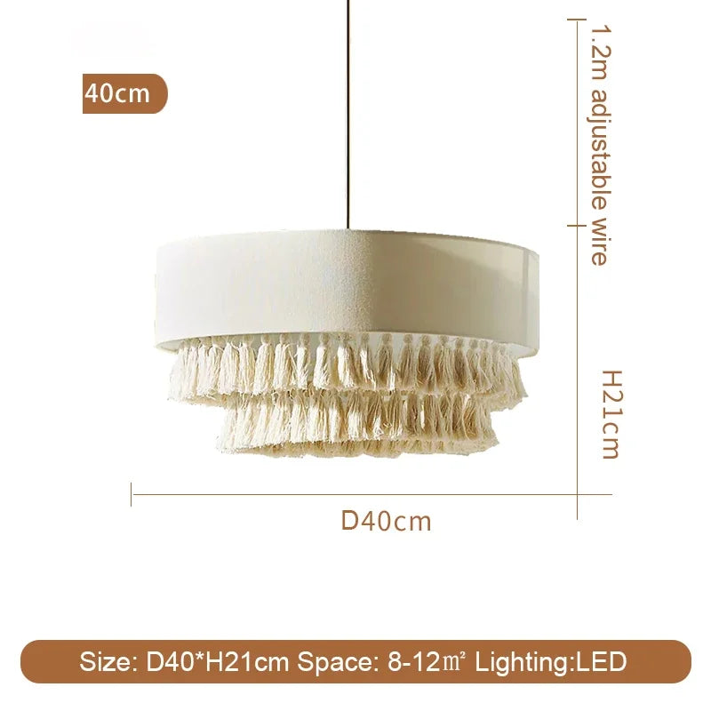 SabiGlow – Bohemian Wabi Sabi Fabric Pendant Lamp