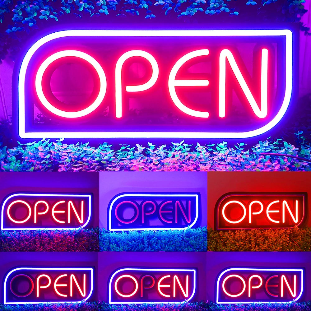 BrightGlow Pro Neon OPEN Bord - wandlamp - afmetingen