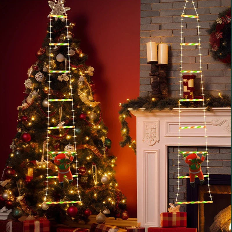 KerstLuxe Santa Claus Klimtouw LED Sfeerverlichting – 1M / 3M USB String Light - buitenverlichting - sfeerbeeld