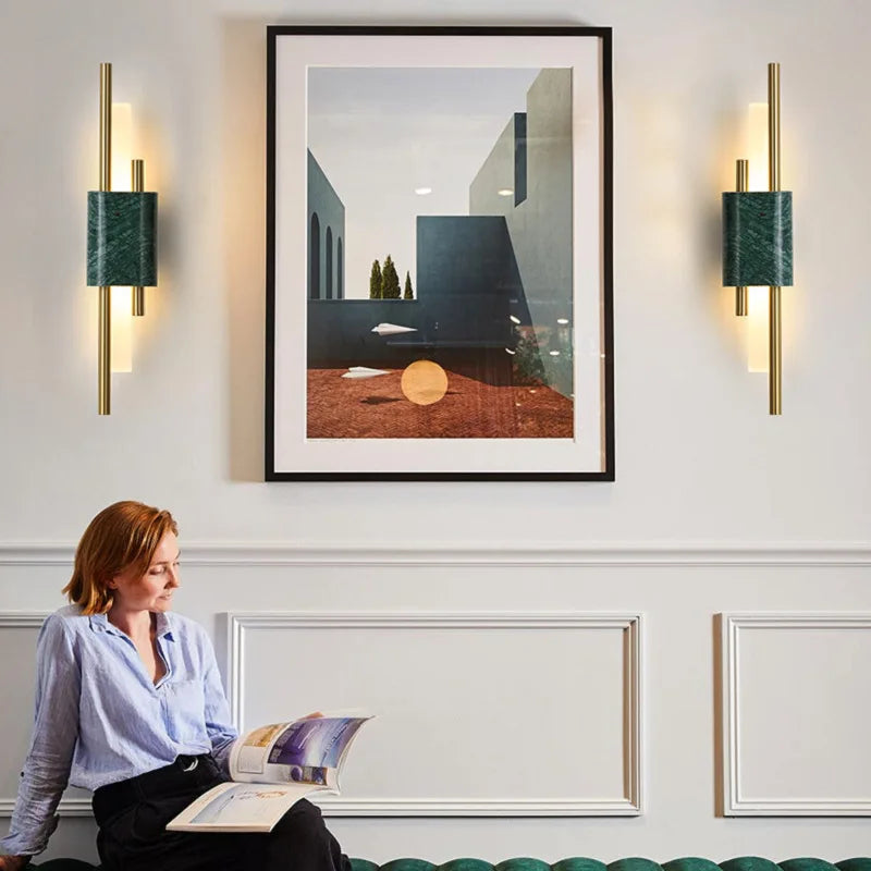Modern Luxe Marmeren LED Wandlamp - wandlamp - zijaanzicht