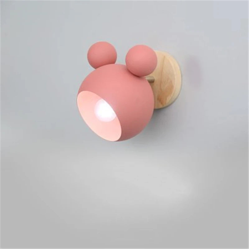 Nordic Mickey Wandlamp – Designlamp voor Slaapkamer, Hal & Kinderkamer - wandlamp & tafellamp - zijaanzicht