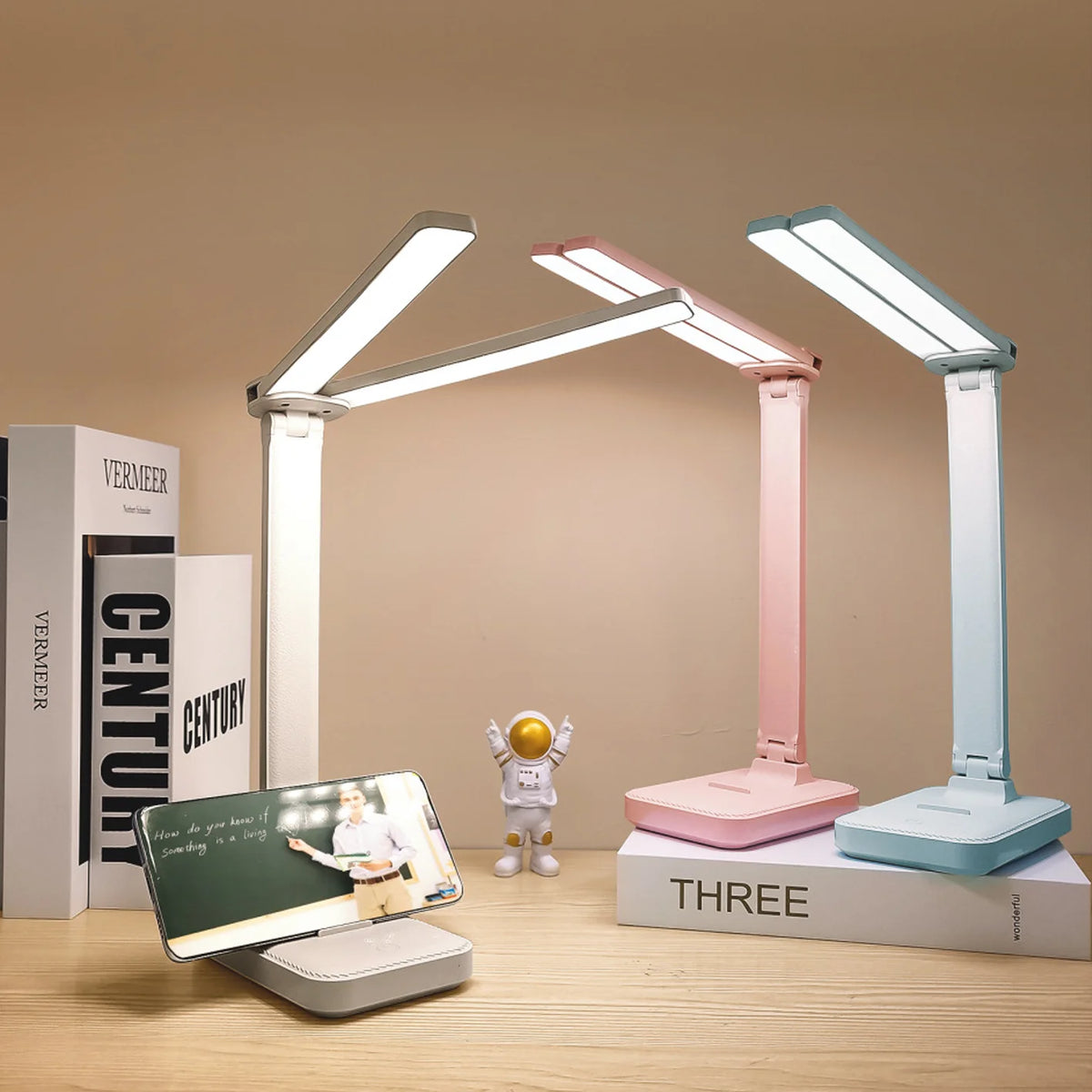 LumoFlex – Oplaadbare LED Bureaulamp met Touchbediening & Vouwbaar Design - tafellampen - close-up