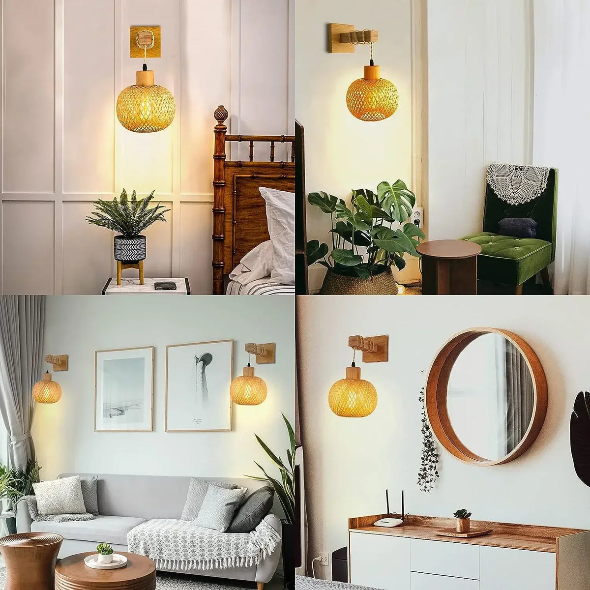BAMBULUX Bamboe Wandlamp - wandlamp - verlicht