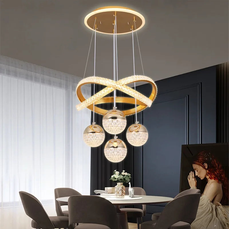 LumaCrest LED Hanglamp – Moderne Art Deco Sfeer voor Eetkamer en Woonruimte - plafondlamp