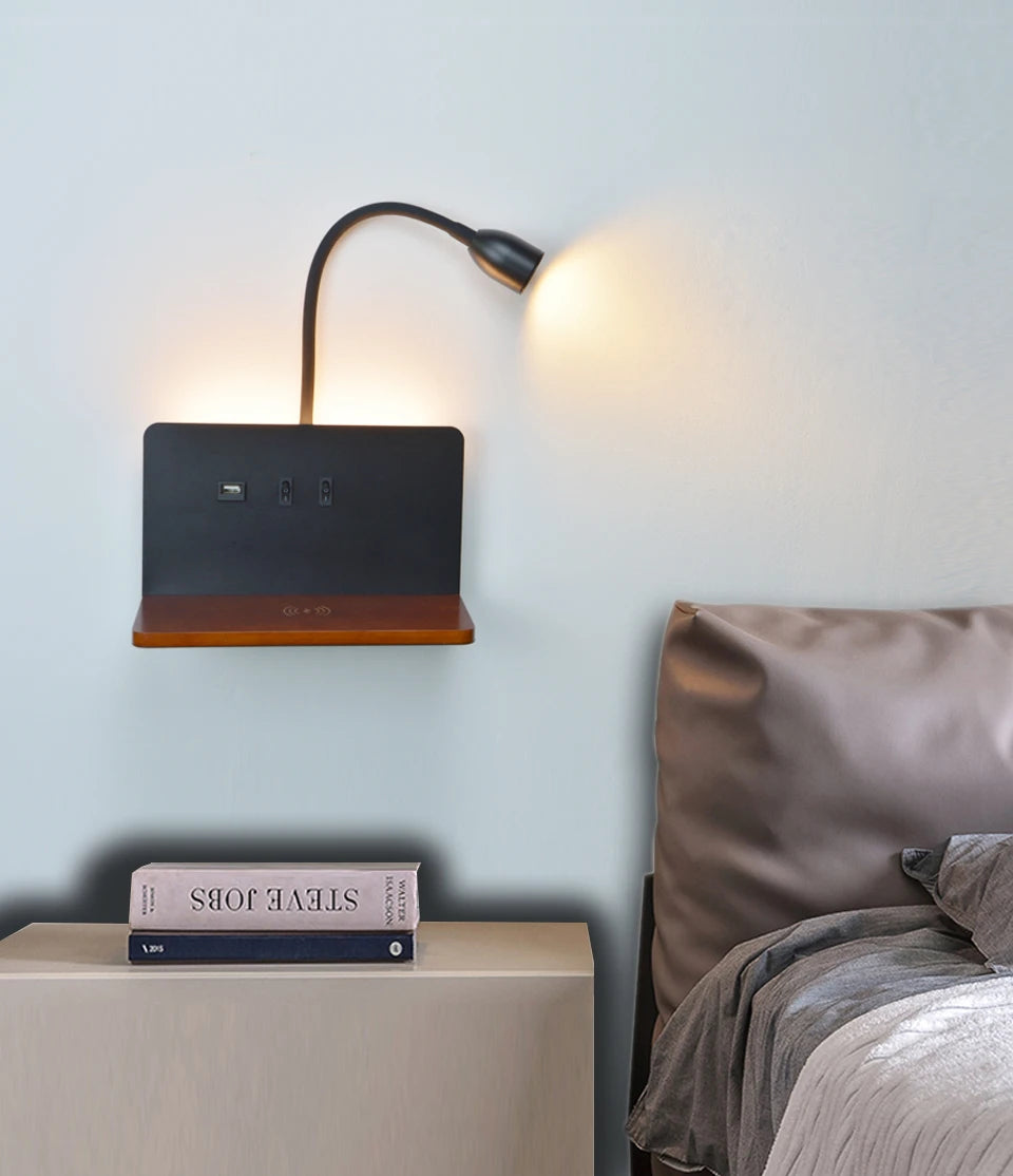 LumiCharge – Stijlvolle Wandlamp met Draadloos Opladen - wandlamp - afmetingen