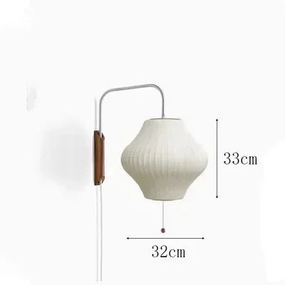 SakuraSilk – Japanse Handgeweven Zijde Wandlamp - wandlamp & tafellamp - close-up