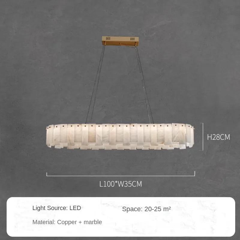 LumiMarble | Elegante Marmeren & Koperen Hanglamp - hanglampen - gemonteerd