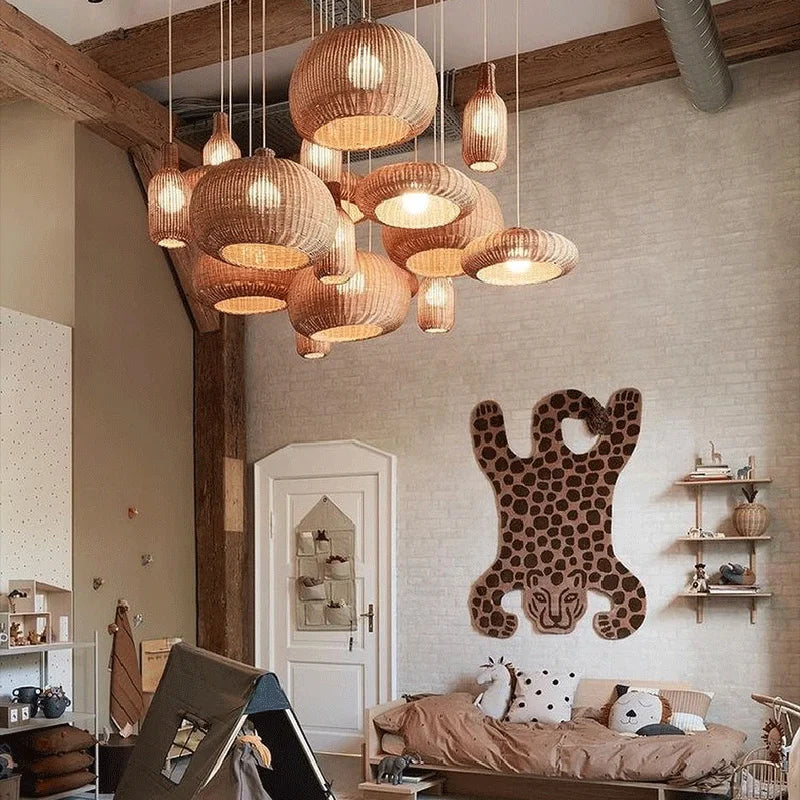 Bohemian Wicker Pendant Light - hanglampen - afmetingen