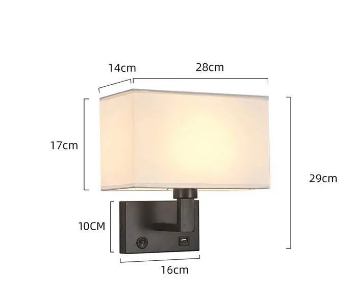 Moderne Wandlamp met Stoffen Kap - wandlampen - close-up